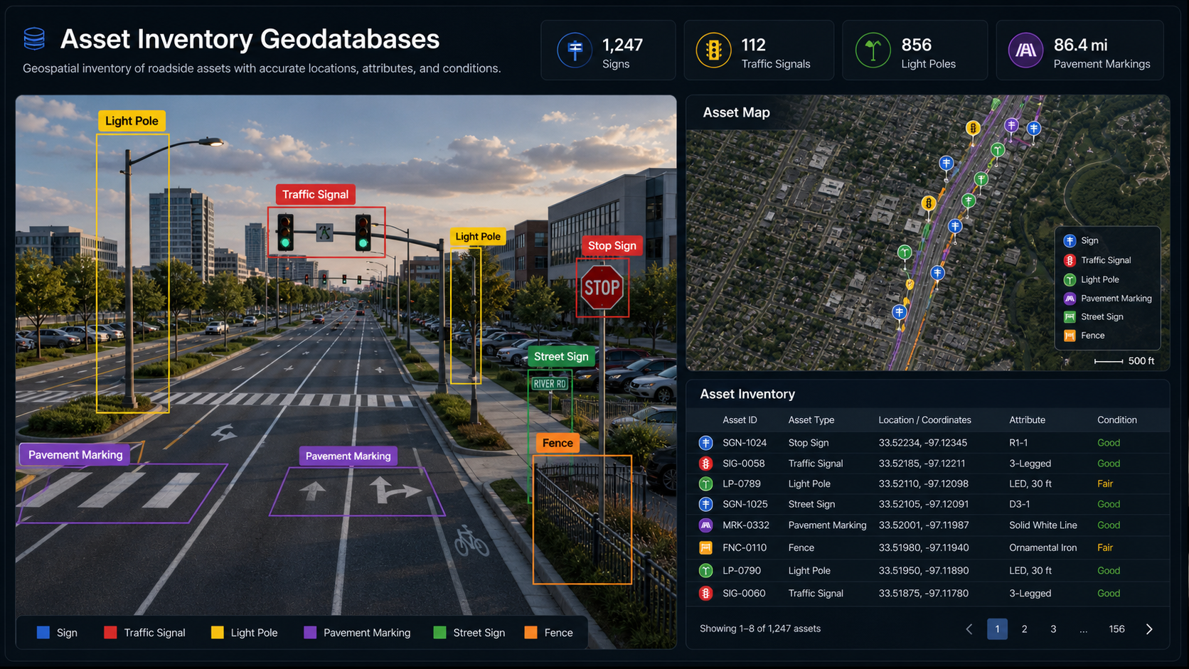 Asset inventory geodatabase sample