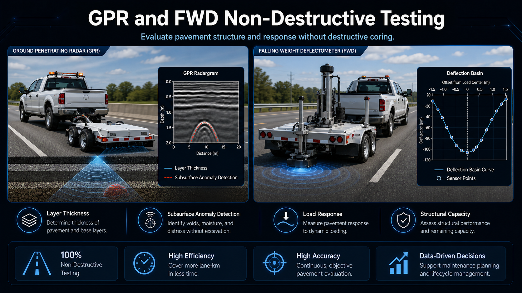 FWD and GPR testing data sample