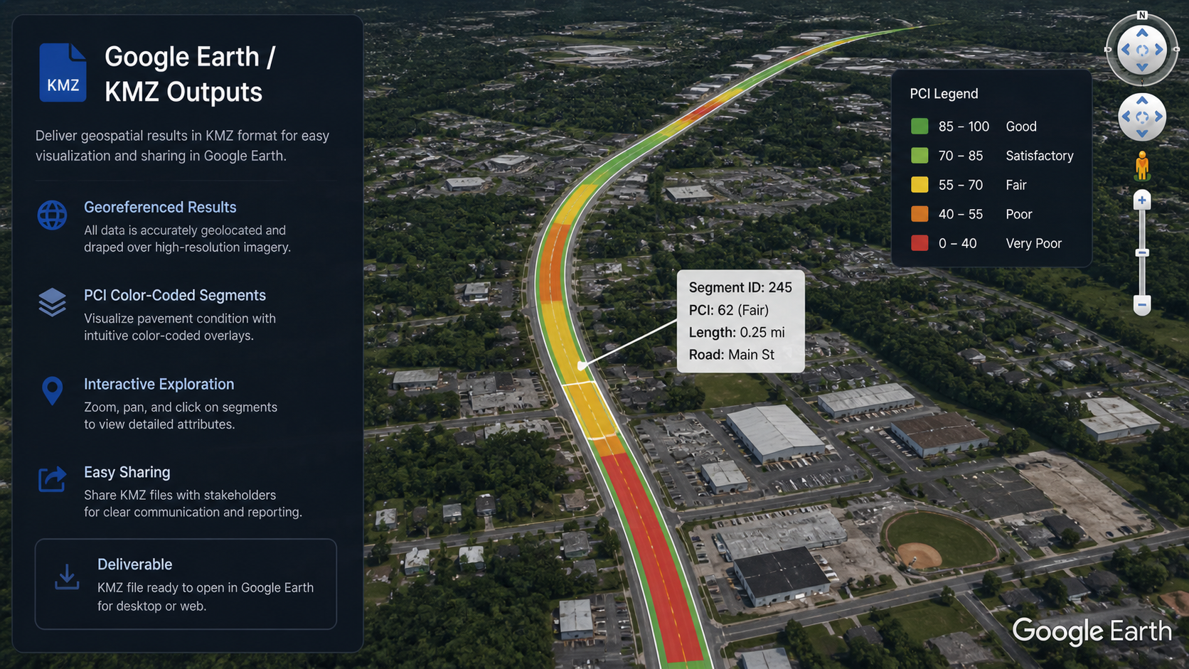Google Earth KMZ output sample